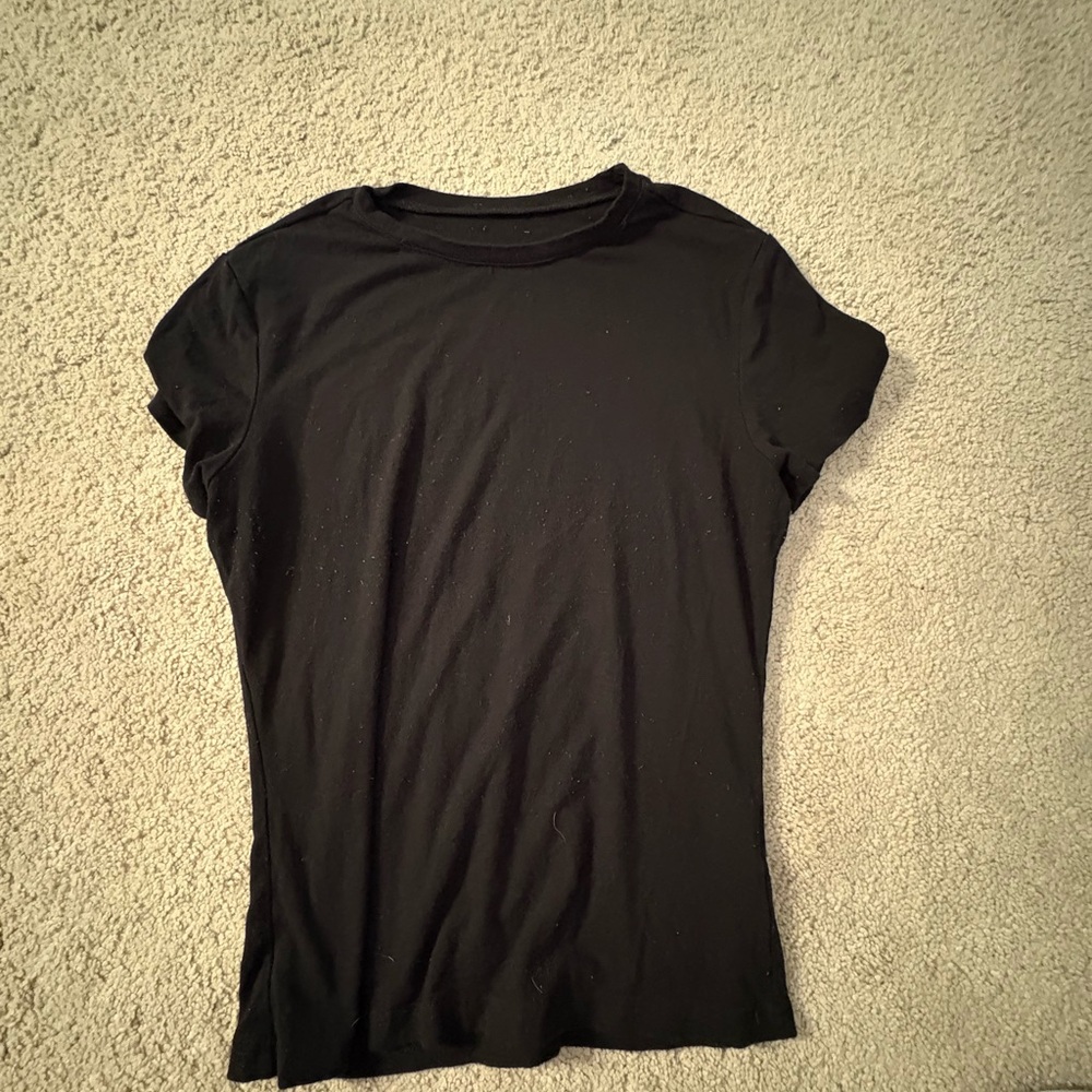 Elegant Black Short Sleeve Women's Tee